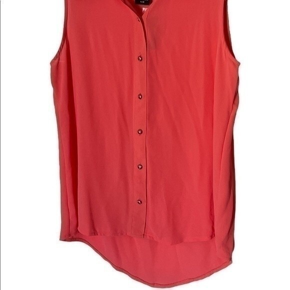 NWT Metaphor Sleeveless Peach Button Down Blouse with Collar​​​​​​​​​​​​ - Picture 5 of 5